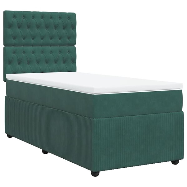vidaXL Sommier à lattes de lit avec matelas Vert foncé 90x200 cm