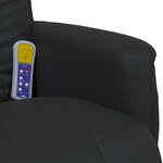 vidaXL Fauteuil inclinable de massage repose-pieds noir similicuir
