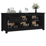 vidaXL Armoire à chaussures Noir 110x38x45 5 cm Bois de pin massif