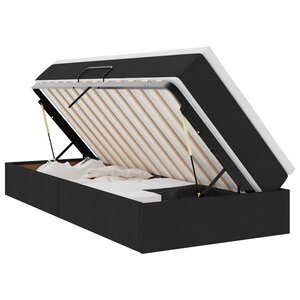 vidaXL Lit avec rangement et matelas Noir 90 x 190 cm Polyester
