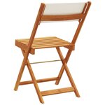 vidaXL Chaises de bistrot lot de 2 blanc crème bois acacia et tissu