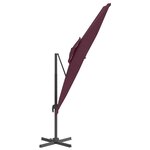 vidaXL Parasol cantilever à double toit Bordeaux Rouge 300x300 cm