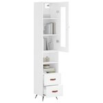 vidaXL Buffet haut Blanc 34 5x34x180 cm Bois d'ingénierie