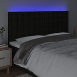vidaXL Tête de lit à LED Noir 160x5x118/128 cm Tissu