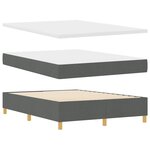 vidaXL Lit à ressorts avec matelas Gris foncé 140x200 cm Tissu