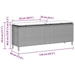 vidaXL Banc de jardin avec coussin noir 110x30x40 5 cm résine tressée