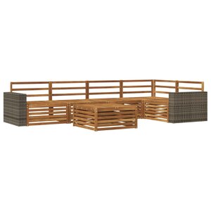 vidaXL Ensemble de canapés d'extérieur 6 Pièces Naturel 79 x 79 x 37 cm