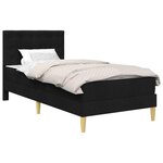 vidaXL Cadre de lit avec matelas Noir 90 x 190 cm Tissu