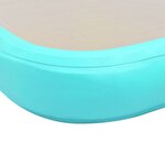 Vidaxl tapis gonflable de gymnastique avec pompe 400x100x10cm pvc vert