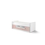 BONNY Lit capitaine 90x200 Rose clair + Sommier 13 Lattes 90x200cm Beige
