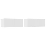 vidaXL Meubles TV 2 Pièces blanc 80x30x30 cm bois d'ingénierie