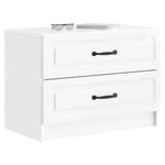 vidaXL Cabinet de chevet Blanc brillant 62 x 34 5 x 44 5 cm