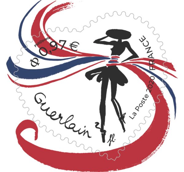 Feuille 30 timbres Coeur - Guerlain - 20g - Lettre verte