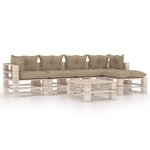 vidaXL Salon palette de jardin 6 Pièces avec coussins bois de pin