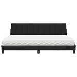 vidaXL Lit avec matelas Hanko noir 200x200 cm tissu