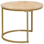 vidaXL Tables basses gigognes 3 Pièces Bois de mangue massif et acier