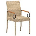vidaXL Chaises de jardin avec coussin 2 Pièces Beige et blanc crème