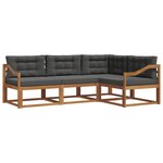 vidaXL Ensemble de canapés d'extérieur 4 pc Naturel et Anthracite