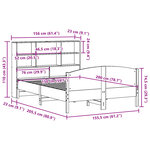vidaXL Lit bibliothèque sans matelas cire marron 150x200 cm pin massif
