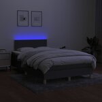 vidaXL Sommier à lattes de lit matelas LED gris foncé 120x190 cm tissu