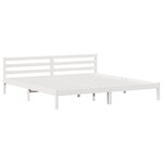 vidaXL Cadre de lit Blanc 208.6 x 157.6 x 69.4 cm Pin massif