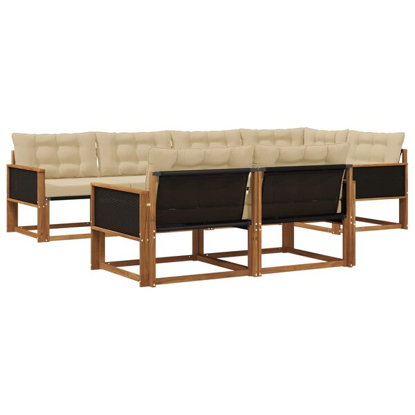 vidaXL Ensemble de canapés d'extérieur 7 pc Naturel et Beige