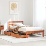 vidaXL Cadre de lit sans matelas cire marron 100x200cm bois pin massif
