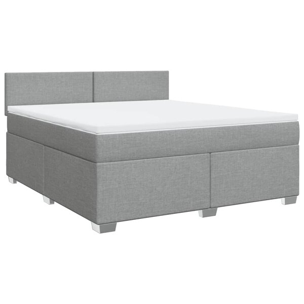 vidaXL Sommier à lattes de lit avec matelas Gris clair 180x200cm Tissu