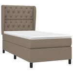 vidaXL Sommier à lattes de lit avec matelas Taupe 80x200 cm Tissu