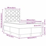 vidaXL Lit à ressorts avec matelas avec LED Crème 120 x 190 cm tissu