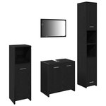 vidaXL Ensemble de mobilier de salle de bain 4 Pièces Chêne noir