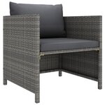 vidaXL Salon de jardin 8 Pièces avec coussins Résine tressée Gris