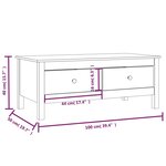 vidaXL Table basse Noir 100x50x40 cm Bois massif de pin