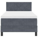 vidaXL Lit à ressorts avec tête de lit Gris foncé 90 x 200 cm Velours