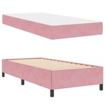 vidaXL Cadre de lit avec matelas Rose 90 x 190 cm tissu