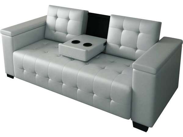 Canapé clic-clac convertible "Renarde" - 214 x 86 x 86 cm - 3 Places - Gris - Rangements