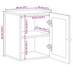 vidaXL Cabinet de Salle de Bain Suspendu Naturel 38 x 33 x 48 cm