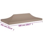 vidaXL Toit de tente de réception 6x3 m Taupe 270 g/m²