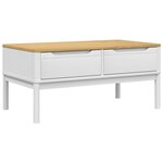 vidaXL Table basse FLORO blanc 99x55 5x45 cm bois massif de pin