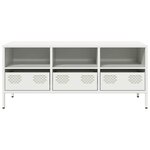 vidaXL Meuble TV blanc 101 5x39x43 5 cm acier laminé à froid