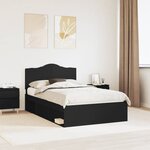 vidaXL Cadre de lit avec tête de lit Noir 120 x 190 cm Pin massif
