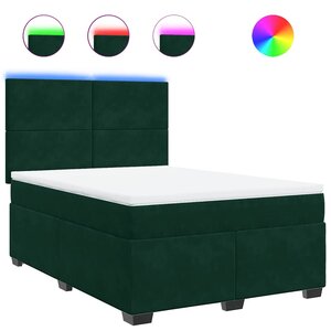 vidaXL Sommier à lattes de lit et matelas Vert foncé 140x200cm Velours