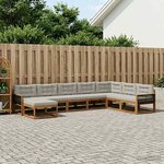 vidaXL Ensemble de canapés d'extérieur 8 Pièces Naturel et gris clair