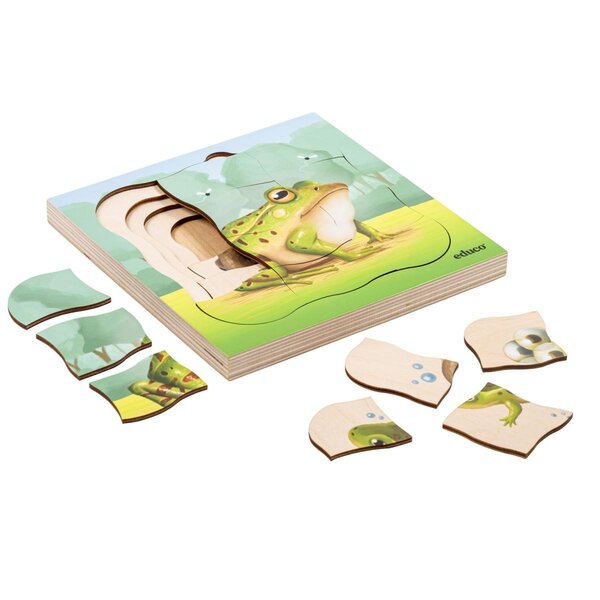 Dans la forêt - la grenouille pousse  31 pièces de puzzle