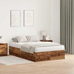 vidaXL Cadre de lit Bois ancien 190 x 120 x 31 5 cm Bois d'ingénierie