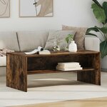 vidaXL Table basse Chêne fumé 100 x 50 x 40 cm Bois d'ingénierie
