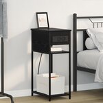 vidaXL Cabinet de chevet Chêne noir 28.1 x 40.9 x 75 cm