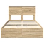 vidaXL Lit de Rangement Chêne Sonoma 120 x 200 cm Bois d'ingénierie