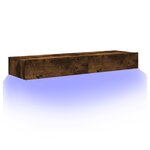 vidaXL Meubles TV avec lumières LED 2 Pièces chêne fumé 60x35x15 5 cm