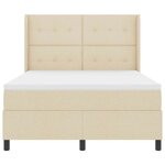 vidaXL Lit à ressorts avec matelas Crème 140 x 190 cm tissu